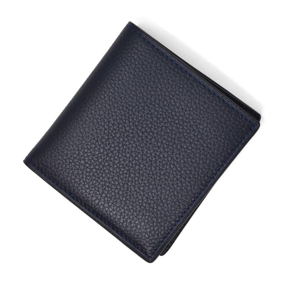 Cisei　財布　レザーウォレット Cisei シセイ 二つ折り財布 メンズ レザー 無地 シンプル NAVY