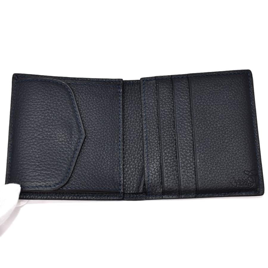 Cisei シセイ 二つ折り財布 メンズ レザー 無地 シンプル NAVY