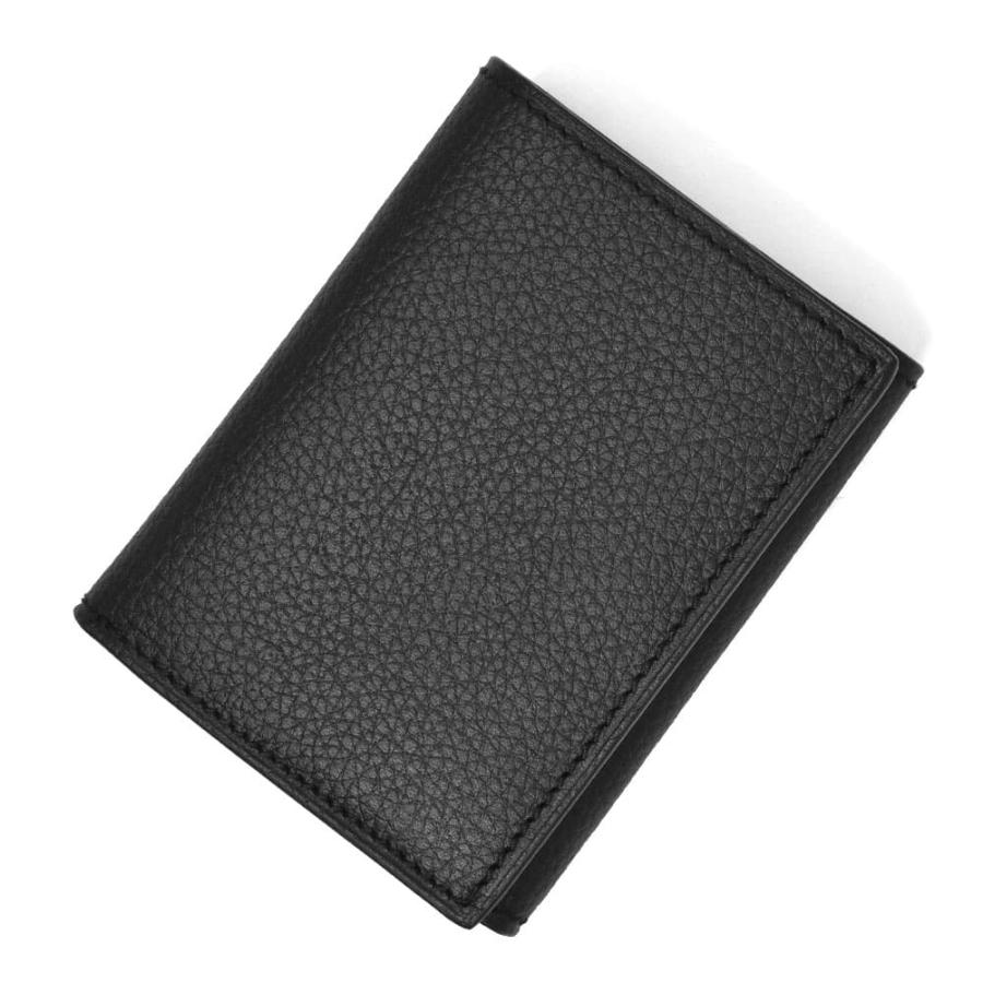 シセイ 三つ折り財布 メンズ Cisei レザー 無地 シンプル NERO