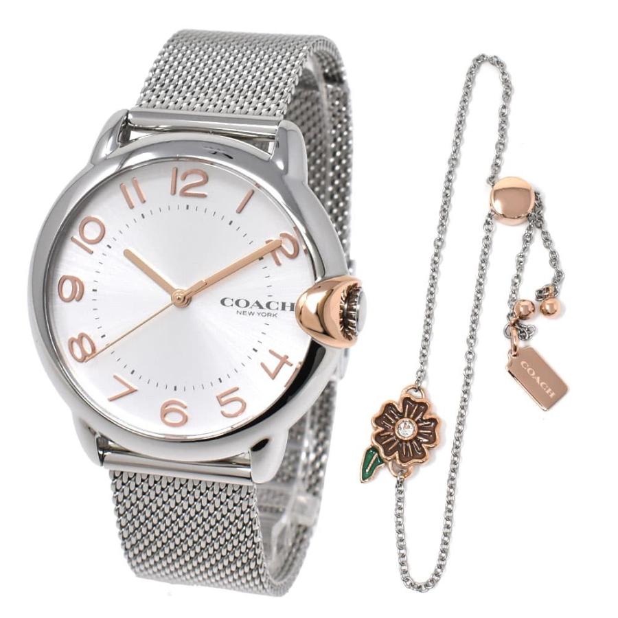 コーチ 腕時計ブレスレットセット レディース ARDEN アーデン COACH アナログ メッシュブレス 花モチーフ