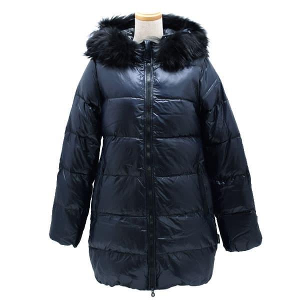 DUVETICA フード付きダウンジャケット 40 ネイビー