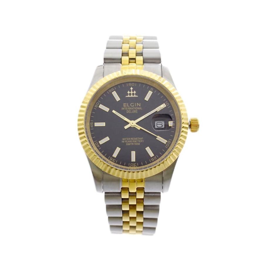 魅力的な エルジン 腕時計 メンズ ELGIN ブラック シルバー 腕時計