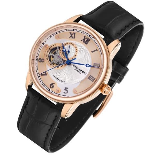 アーンショウ 腕時計 メンズ EARNSHAW 自動巻き アナログ表示 レザー