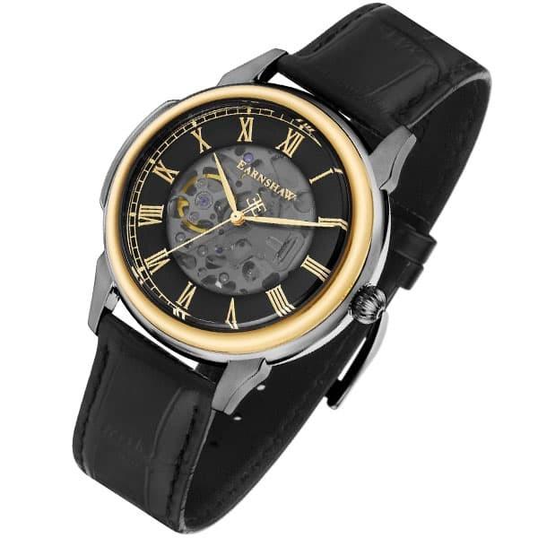 アーンショウ 腕時計 メンズ EARNSHAW 自動巻き アナログ表示 レザー