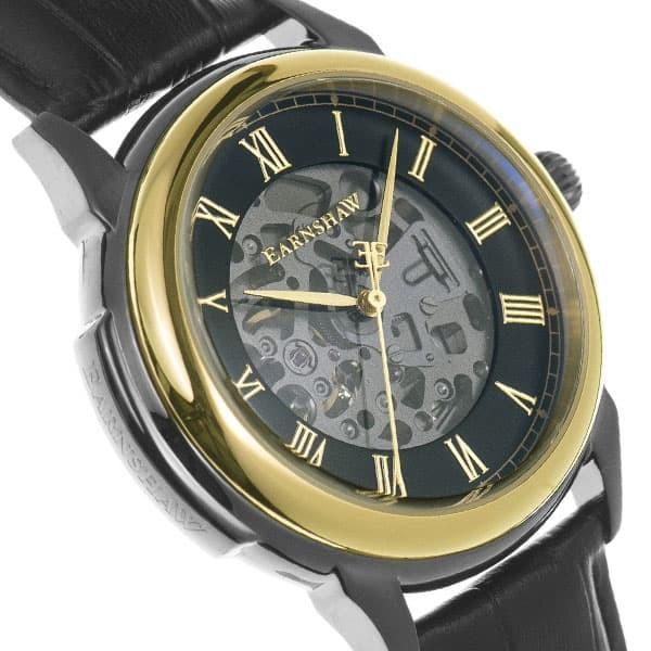 アーンショウ 腕時計 メンズ EARNSHAW 自動巻き アナログ表示 レザー EARNSHAW アーンショウ 自動巻き レザー アナログ表示