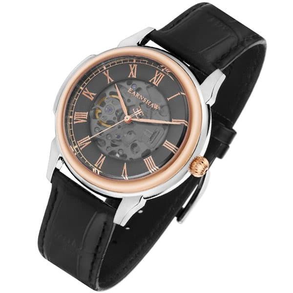 アーンショウ 腕時計 メンズ EARNSHAW 自動巻き アナログ表示 レザー