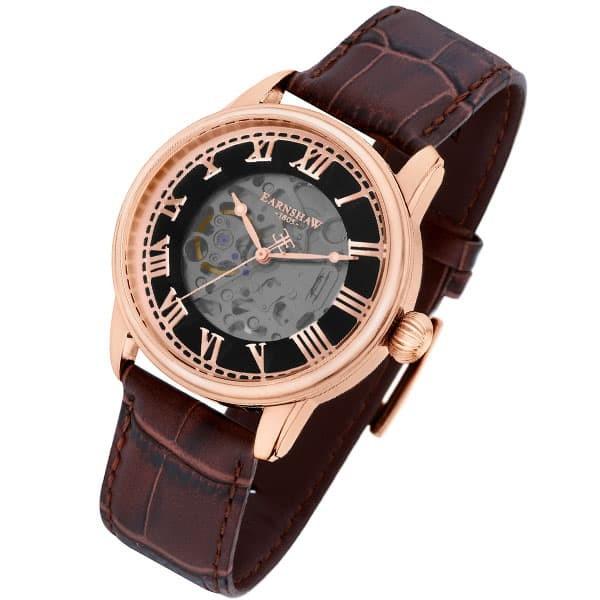 アーンショウ 腕時計 メンズ EARNSHAW 自動巻き アナログ表示 レザー