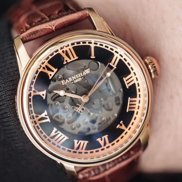 [大特価] アーンショウ 腕時計 メンズ EARNSHAW 自動巻き アナログ表示 レザー 【H2283249017】(14464円)