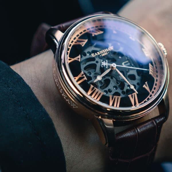 [大特価] アーンショウ 腕時計 メンズ EARNSHAW 自動巻き アナログ表示 レザー 【H2283249017】(14464円)