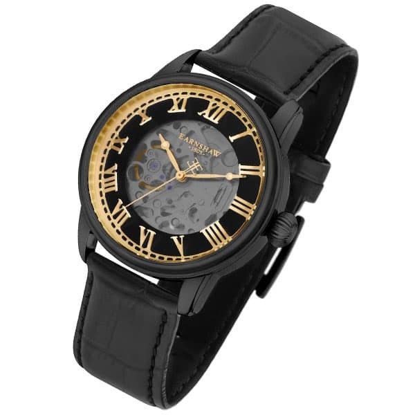 アーンショウ 腕時計 メンズ EARNSHAW 自動巻き アナログ表示 レザー