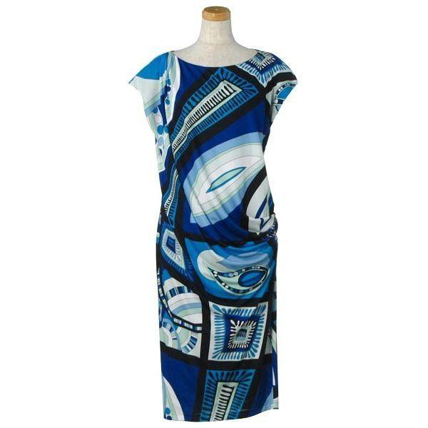 エミリオプッチ ワンピース ドレス レディース Emilio Pucci 半袖 40サイズ Bl Supersport Tn
