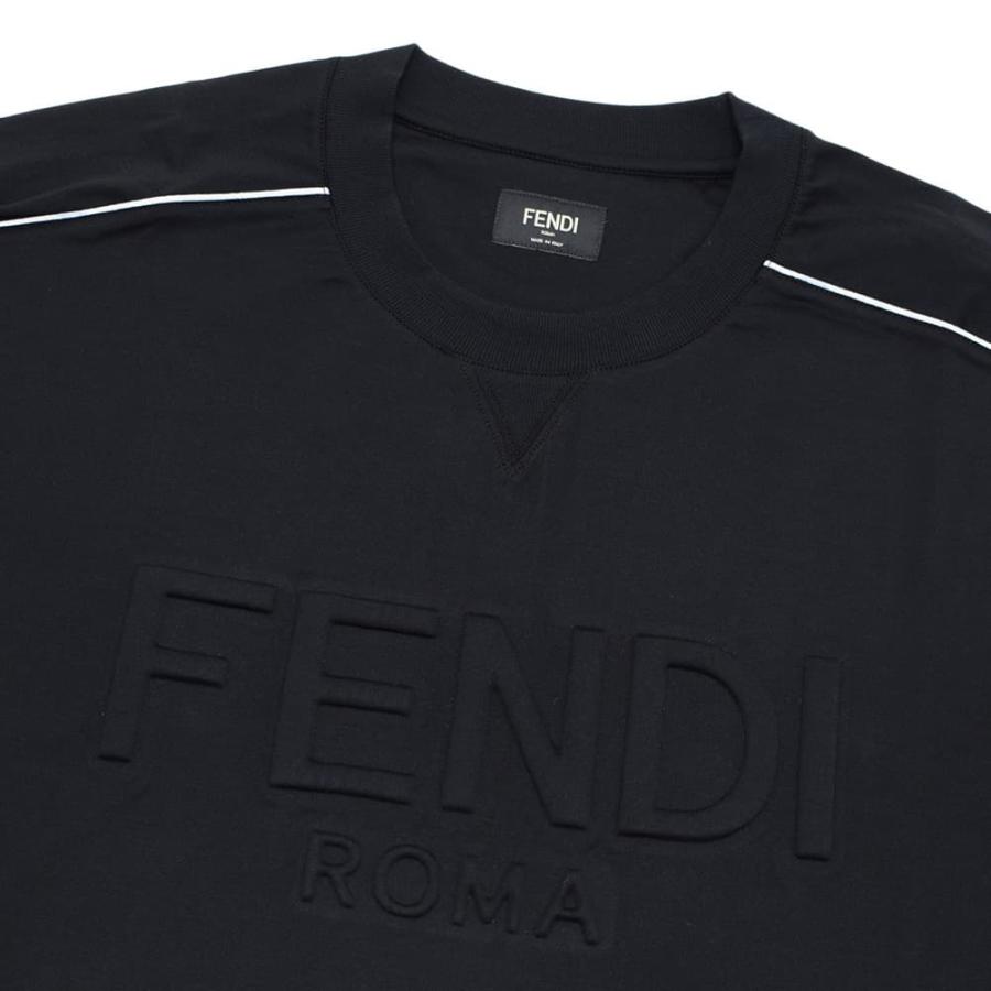 FENDI ブラック ロゴ 半袖Tシャツ T-Shirt Cotton Black | Fendi