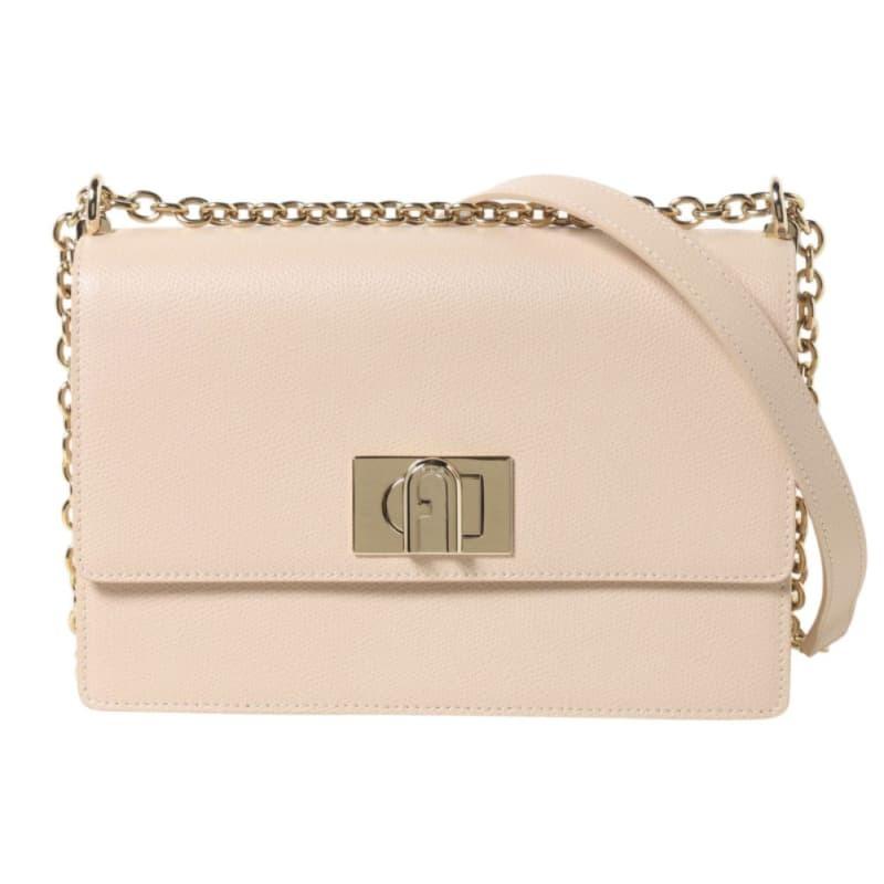 FURLA レザー ショルダーバック チェーン シンプル かわいい Furla フルラ チェーンショルダー ショルダーバッグ レザー