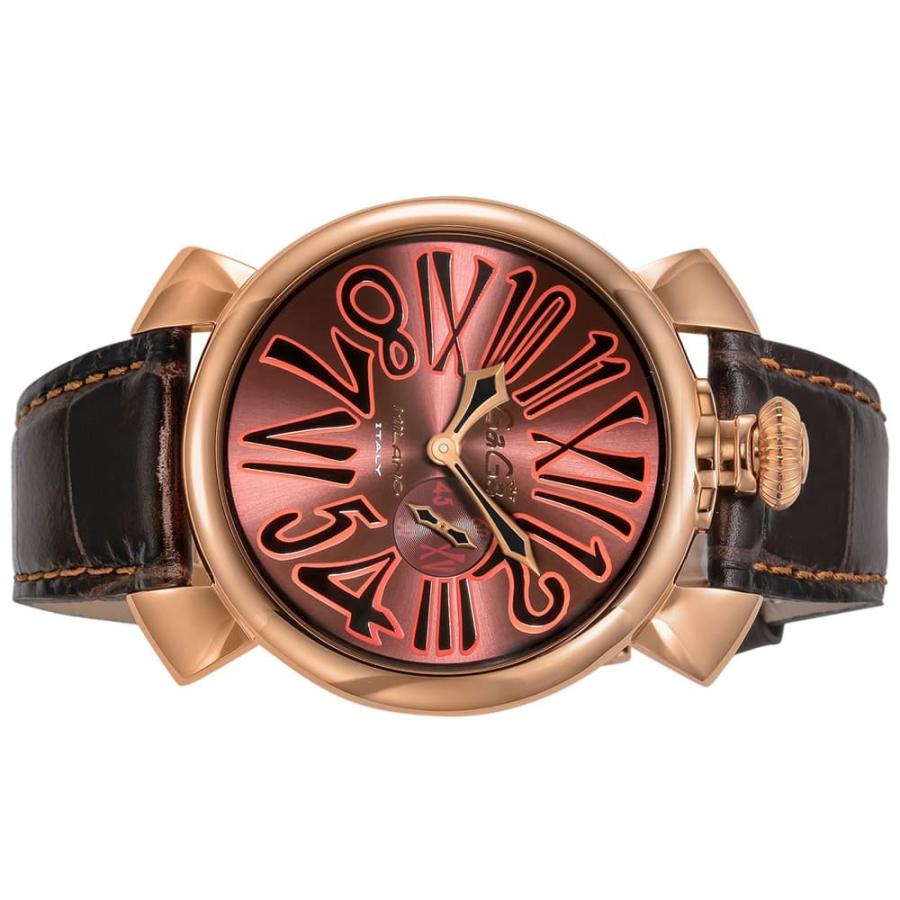 予約中 スリム メンズ 腕時計 ガガミラノ Milano Gaga 腕時計 メンズ ガガミラノ 46mm レザー クロノグラフ Milano Gaga メンズ腕時計