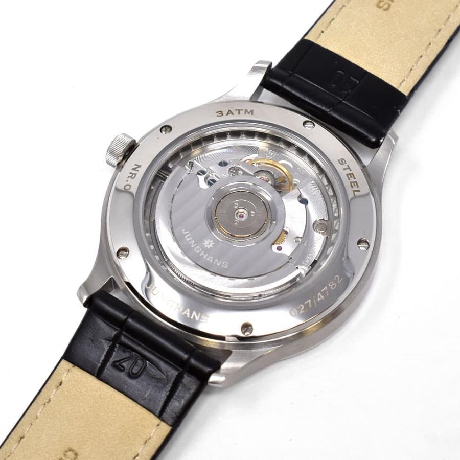 JUNGHANS　ユンハンス シルバー/ブラック レザーバンド 時計 Junghans ユンハンス 腕時計 メンズ Attache Power Reserve