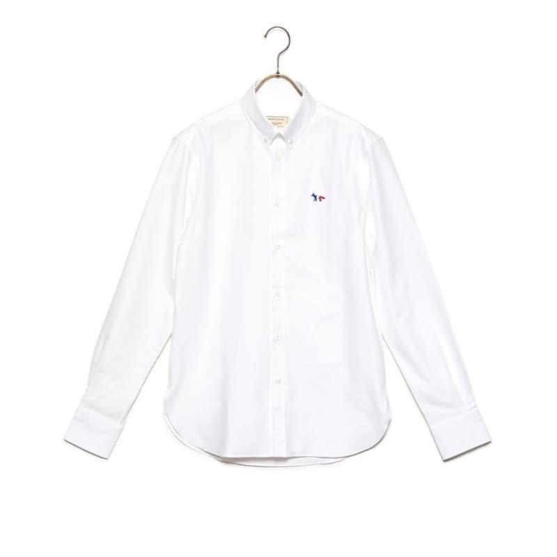 メゾンキツネ ボタンダウンシャツ メンズ Maison White Kitsune Lサイズ 国内正規品 長袖