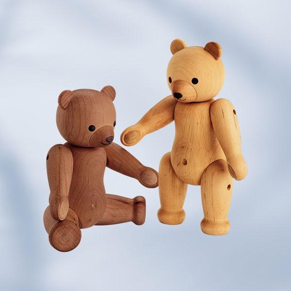 ドイツ製 木製テディベア人形 ナチュラル色 (18cm) KWO社 ドイツ製 木製テディベア人形 ナチュラル色 (18cm) KWO社