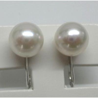 花珠級 アコヤ真珠 8.0-8.5mm ホワイト系 イヤリング SV 金具変更 SV 
