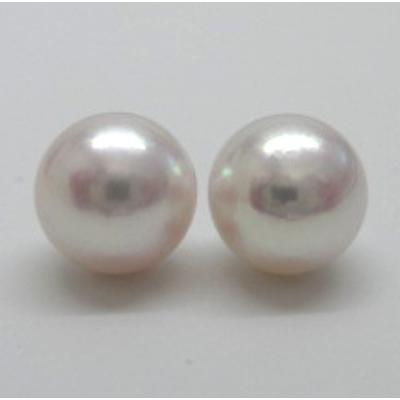 花珠級 アコヤ真珠 8.0-8.5mm ピンク系 ピアス 純チタン 金具変更可能