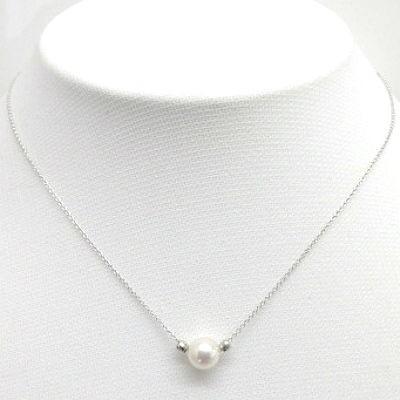 アコヤ真珠 7.5-8.0mm SV スルーネックレス SVミラーボール 40cm