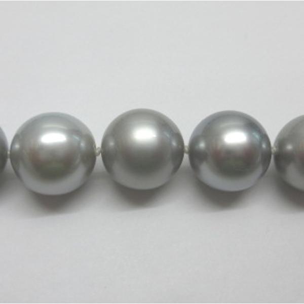 黒蝶ネックレス 13.0-13.9mm ナチュラル シルバーグレー K14WGクラスプ