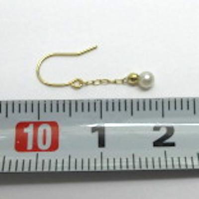 アコヤ真珠 ベビーパール 2.5-3.0mm K18 ぶら下がりピアス 保証書付 