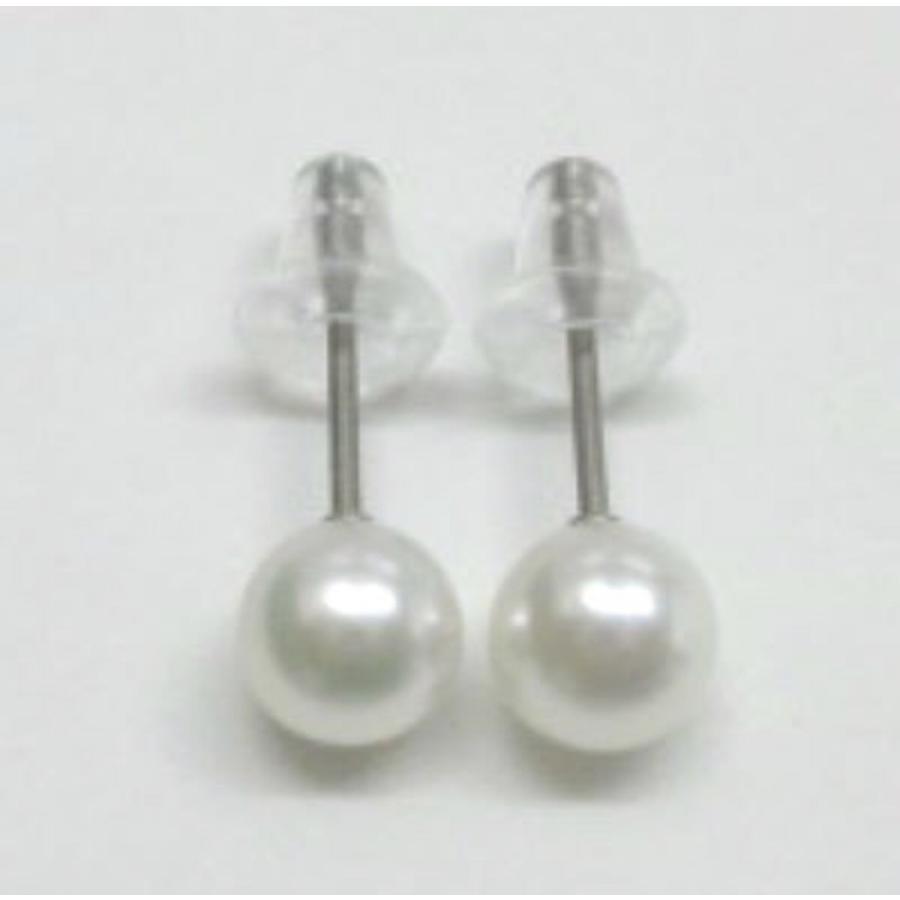 花珠彩凛級 アコヤ真珠 ベビーパール 5.0-5.5mm ピアス 純チタン 金具 