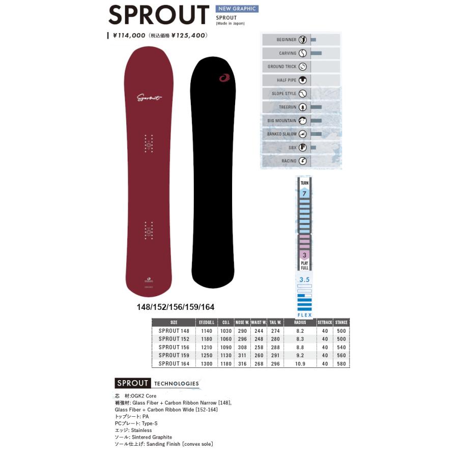 OGASAKA 特典付き 25-26 オガサカ SPROUT スプラウト カービング