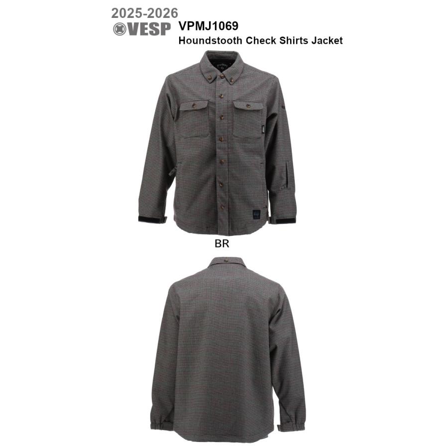 25-26 VESP べスプ VPMJ1069 Houndstooth Check Shirts Jacket BK  BR スノーボード ウエア ジャケット SNOWBOARD 正規販売店 2025-2026 | VESP | 01