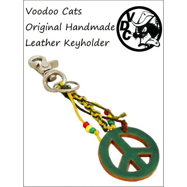 ピースマーク キーホルダー ヘンプ レザー : voodoocats - 通販