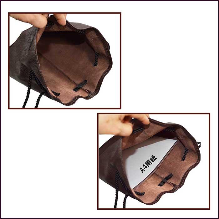 革 リュック ナップサック 牛革 本革 レザー 巾着型 バッグ メンズ