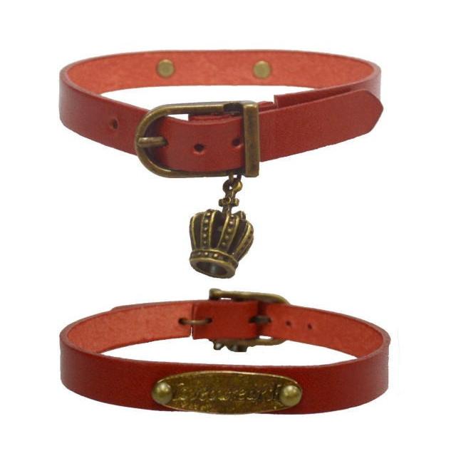 猫用品 猫 首輪 おしゃれ ネコちゃん用 レザー首輪 首吊り防止 首輪 赤 王冠 b Voodoocats 通販 Yahoo ショッピング