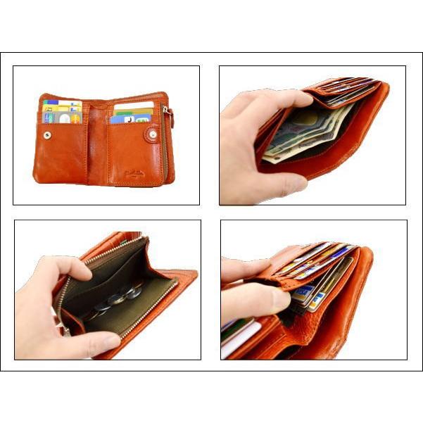 財布 二つ折り メンズ レディース 牛革 コンパクト財布 Lジップ