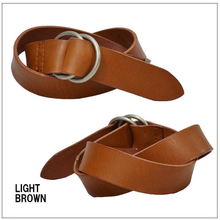 ベルト メンズ レディース 牛革 本革 栃木レザー Wリングベルト 穴なし