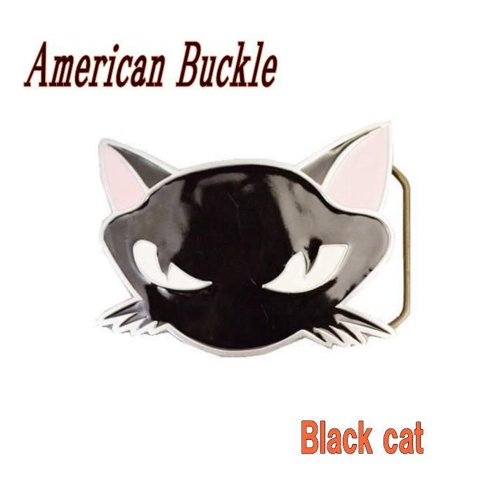 デザインバックル ベルト留め具 黒猫 ネコ好き ねこ 猫 キャット CAT