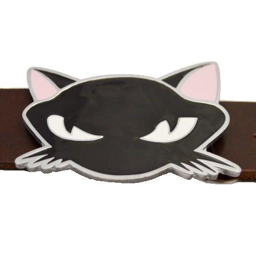 【5cm幅】猫　黒猫　ショルダーベルト ハンドメイド デザインバックル ベルト留め具 黒猫 ネコ好き ねこ 猫 キャット CAT