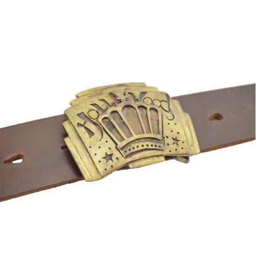 ナローロングベルト 真鍮 サドルレザー oval+ HTC CALEE ナローロング