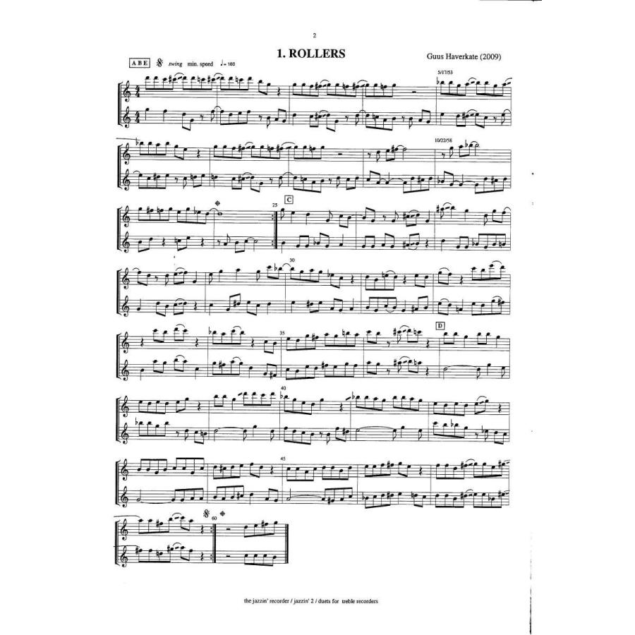 G.Haverkate 「Jazzin'2」 11 Duets for treble recorders : フォルン