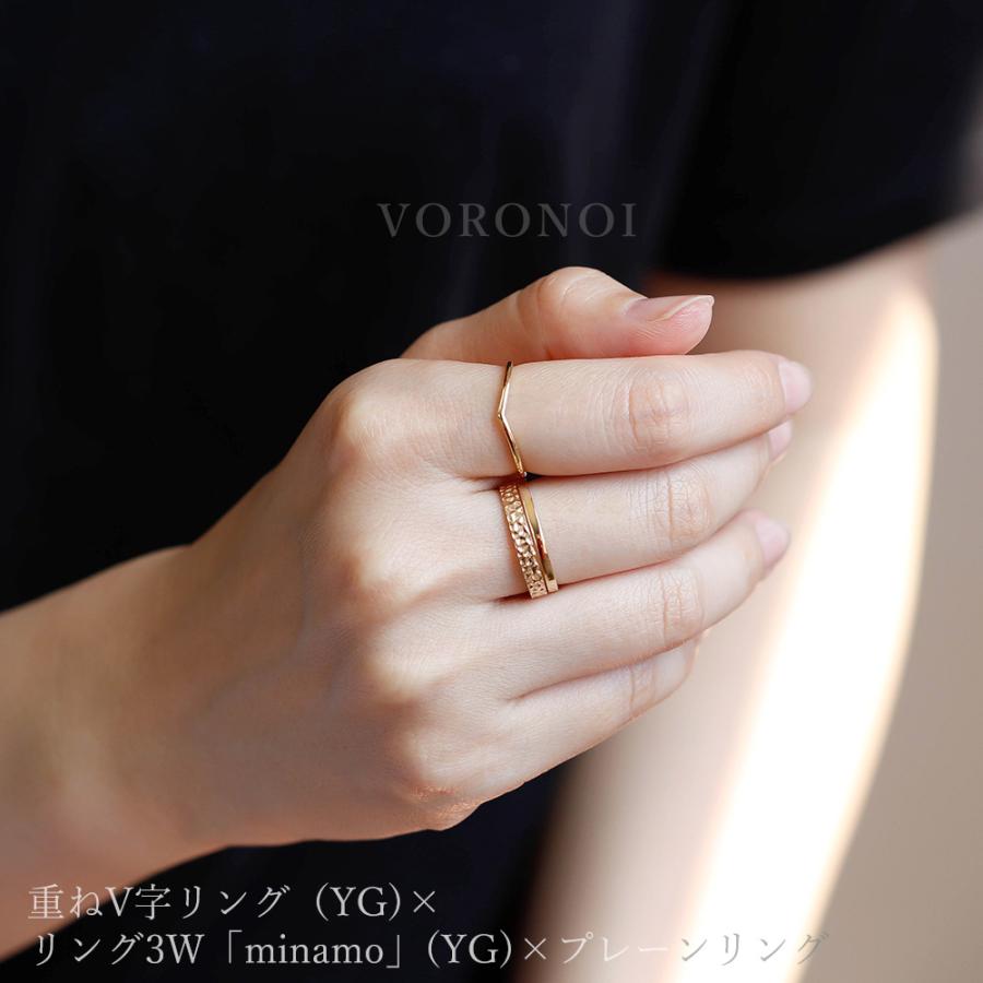 K10 華奢 重ねづけ ゆるやかV字 リング 地金 10金 指輪 シンプル K10 華奢 重ねづけ ゆるやかV字 リング 地金 10金 指輪 シンプル