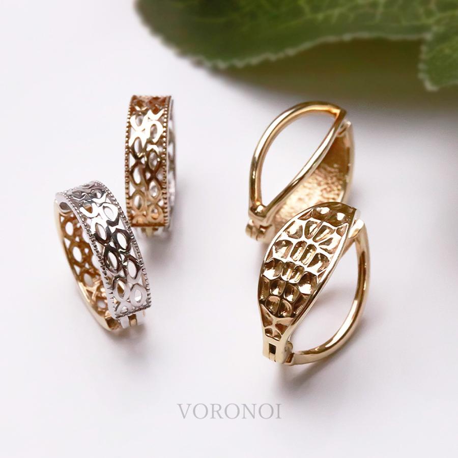 K10 2way イヤリング フープ イヤーカフ 両耳用 シンプル 男女兼用 レディース メンズ プレゼント ギフト ゴールド gold VORONOI ボロノイ 特許 簡単脱着_15