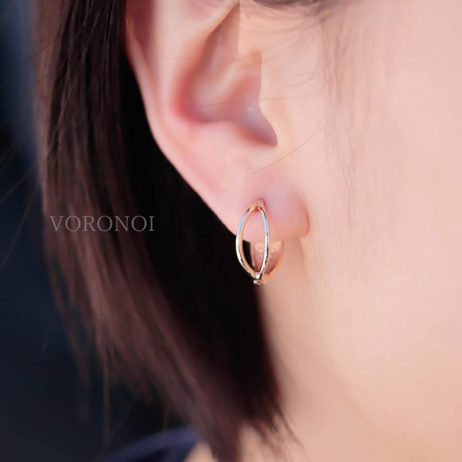 K10 2way イヤリング フープ イヤーカフ 両耳用 シンプル 男女兼用 レディース メンズ プレゼント ギフト ゴールド gold VORONOI ボロノイ 特許 簡単脱着_2