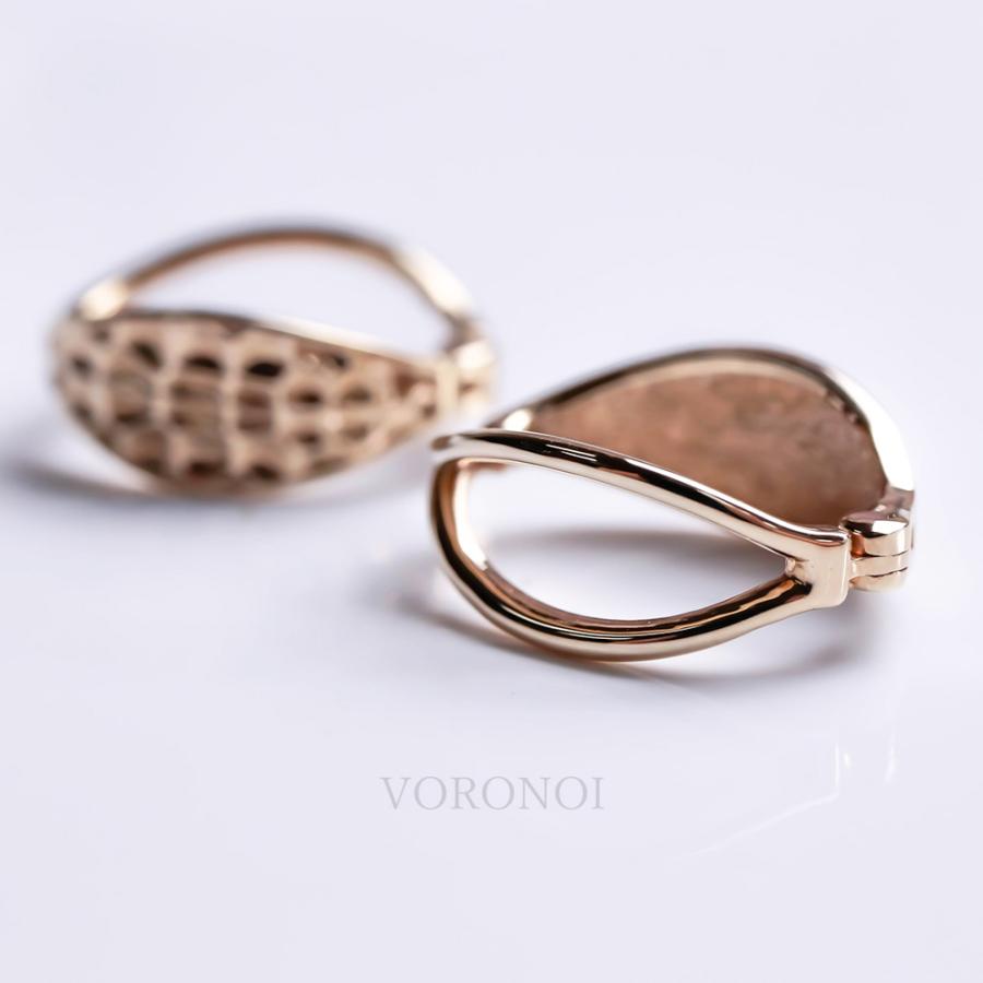 K10 2way イヤリング フープ イヤーカフ 両耳用 シンプル 男女兼用 レディース メンズ プレゼント ギフト ゴールド gold VORONOI ボロノイ 特許 簡単脱着_9
