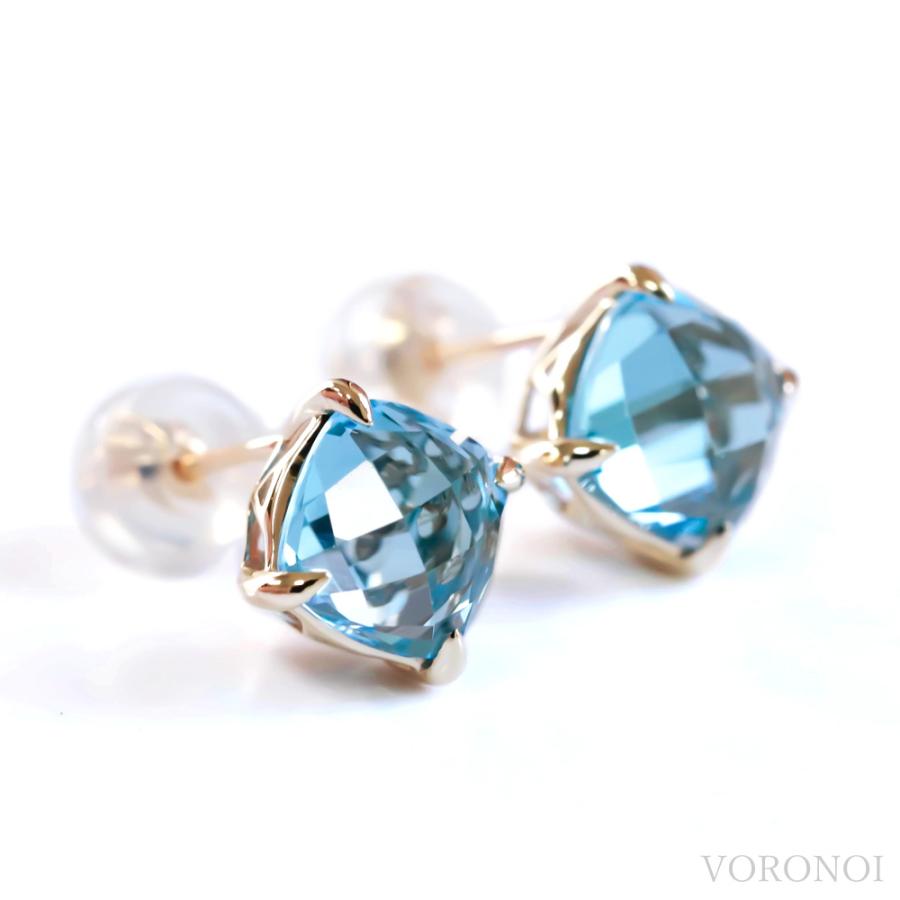 MINAMO 正規品 K10/K18 チェスカット ピアス キャッチ付 MINAMO 
