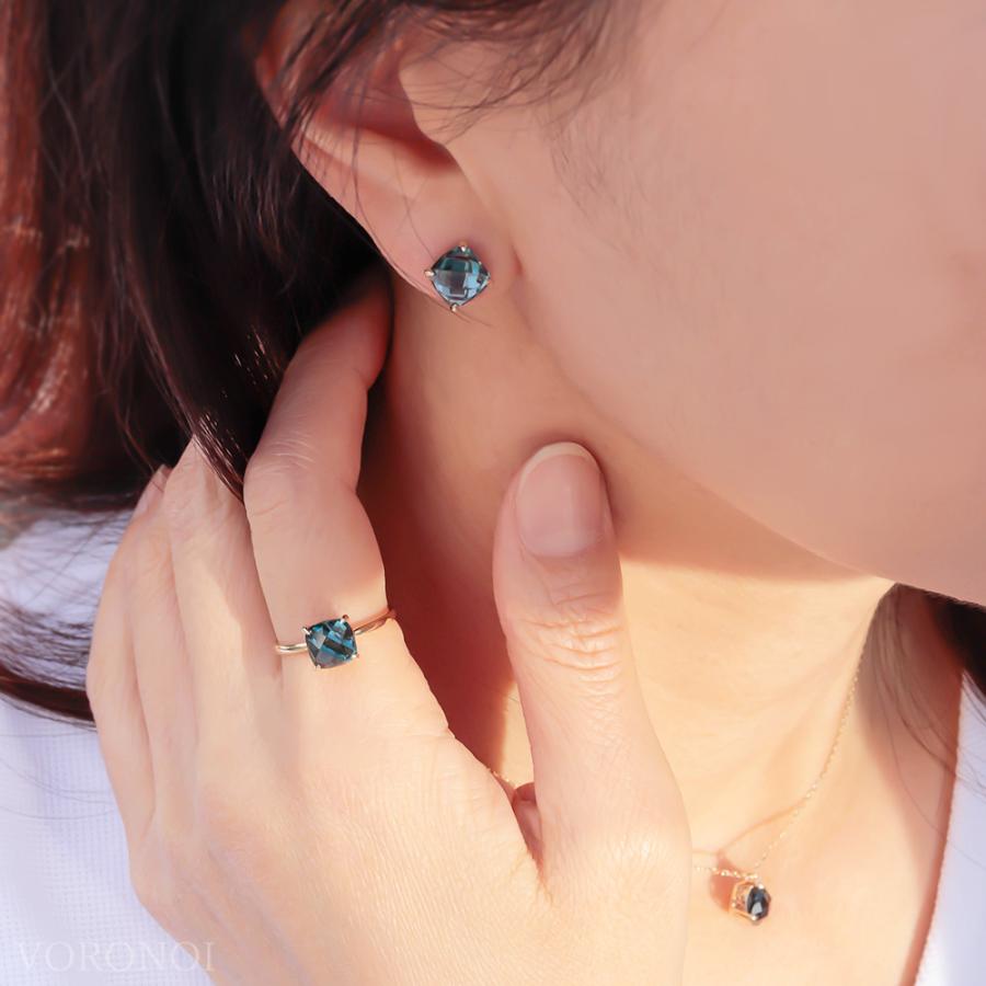 MINAMO 正規品 K10/K18 チェスカット ピアス キャッチ付 MINAMO 
