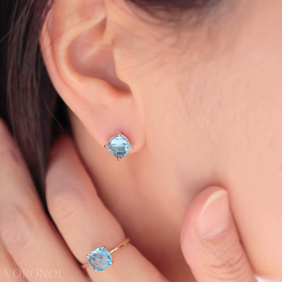 MINAMO 正規品 K10/K18 チェスカット ピアス キャッチ付 MINAMO 