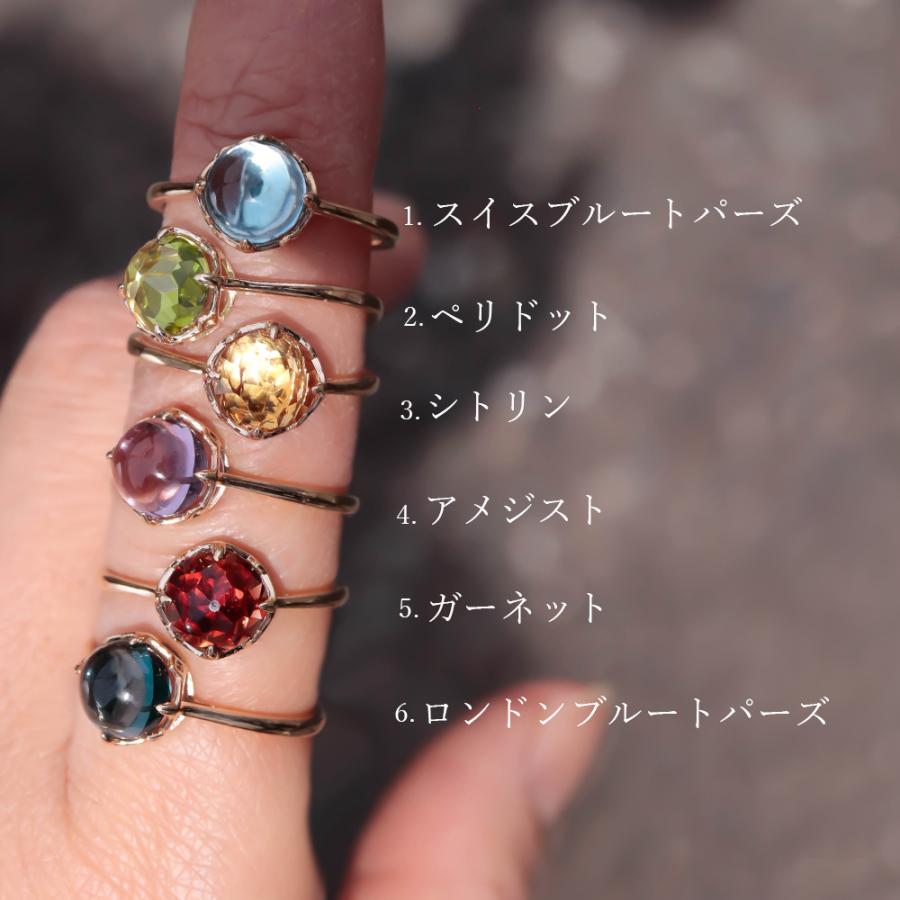 MINAMO 正規品 K18 フラワー カボション リング MINAMOセッティング