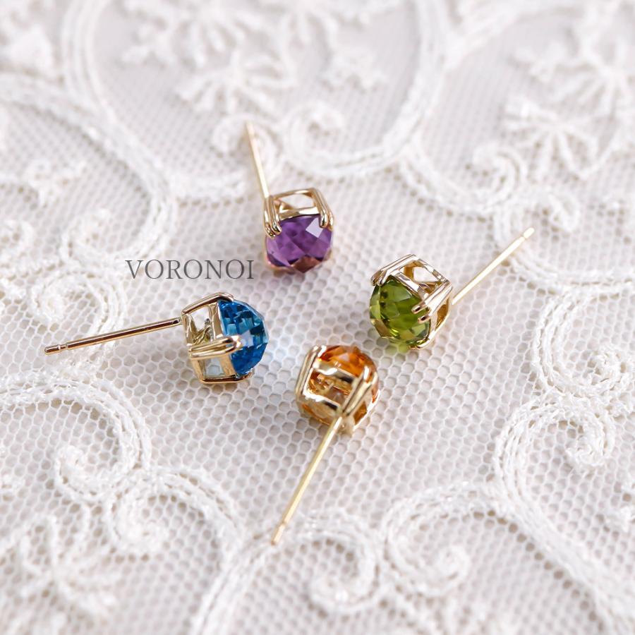 MINAMO 正規品 K10 天然石 ピアス 指輪 約5.5mm チェスカット トパーズ