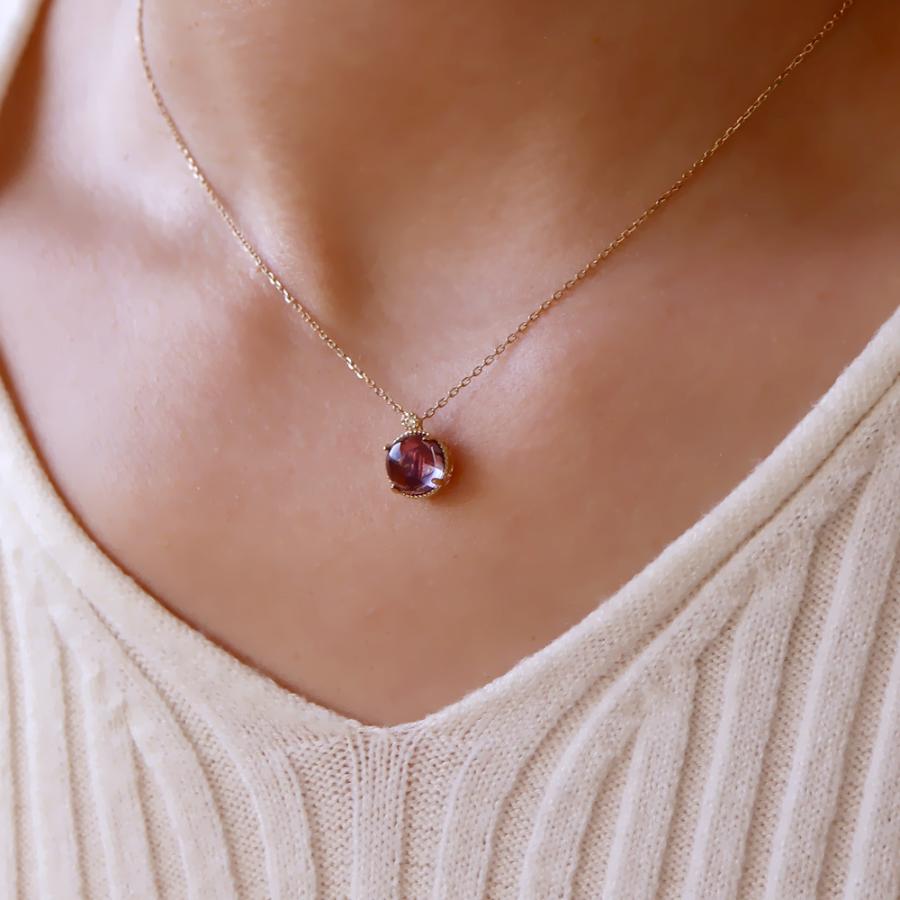 MINAMO 正規品 K10/K18 カボション ネックレス MINAMOセッティング 