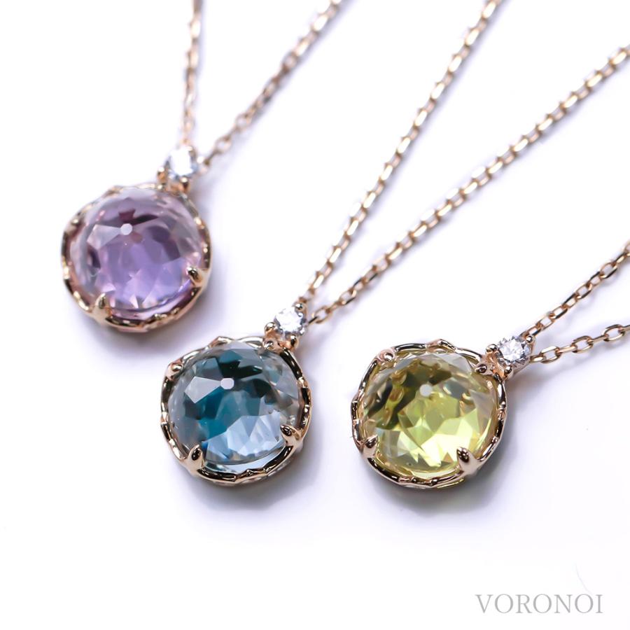 MINAMO 正規品 K10/K18 フラワー カボション ダイヤモンド ネックレス 