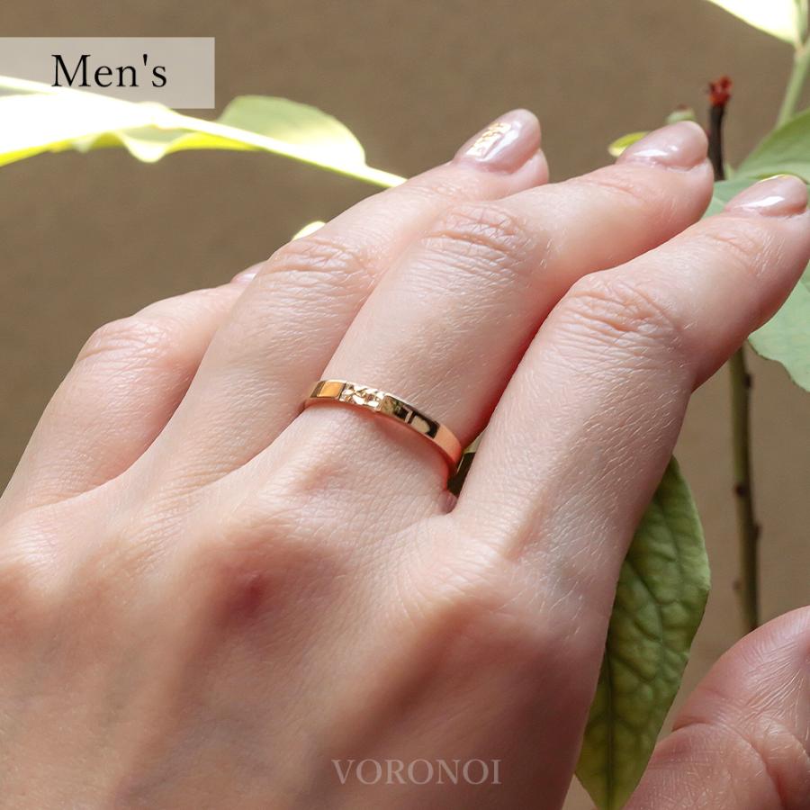 K10 【刻印入れ無料】マリッジリング ペアリング 繋 ダイヤモンド 10金